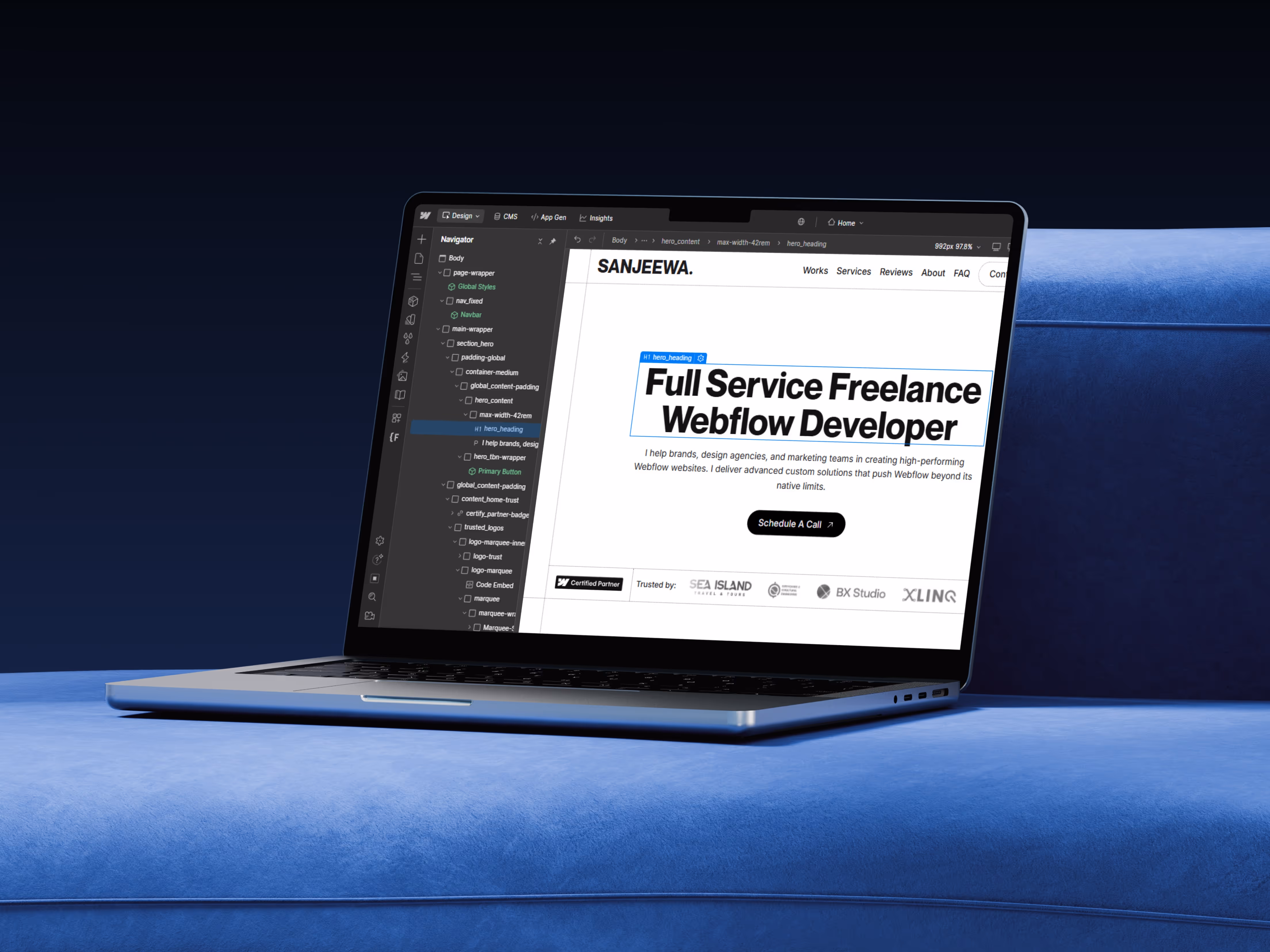 Certified Webflow developer workspace